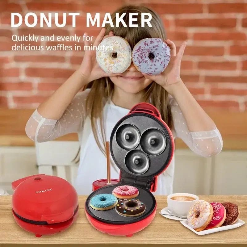3 Hole Donut Machine, Non Stick Coated Doughnut Machine, 220V Mini Donut Makers For Children Kid, Household Electric Donut Maker, Electric Frying Pan Biscuit Hot Cake Maker 3 Hole Donut Machine, Non Stick Coated Doughnut Machine, 220V Mini Donut Makers For Children Kid, Household Electric Donut Maker, Electric Frying Pan Biscuit Hot Cake Maker